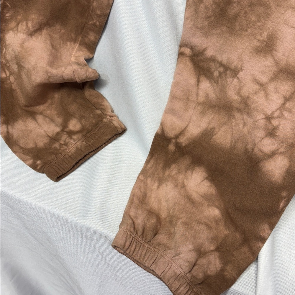 LACAUSA Earthy brown stretchy jogger cotton spandex  Tie-Dye Pants - Picture 3 of 9